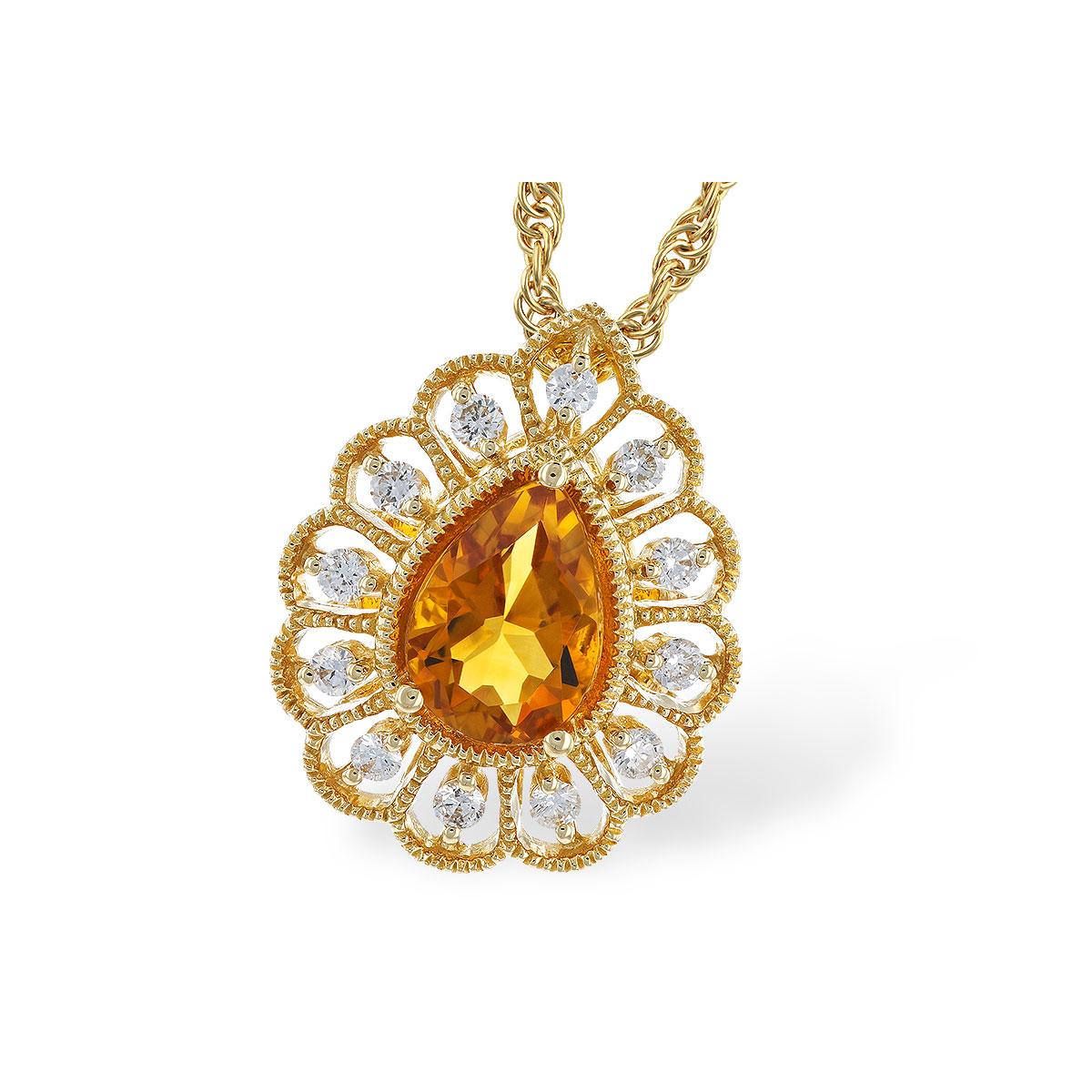 14KT Gold Citrine Necklace
