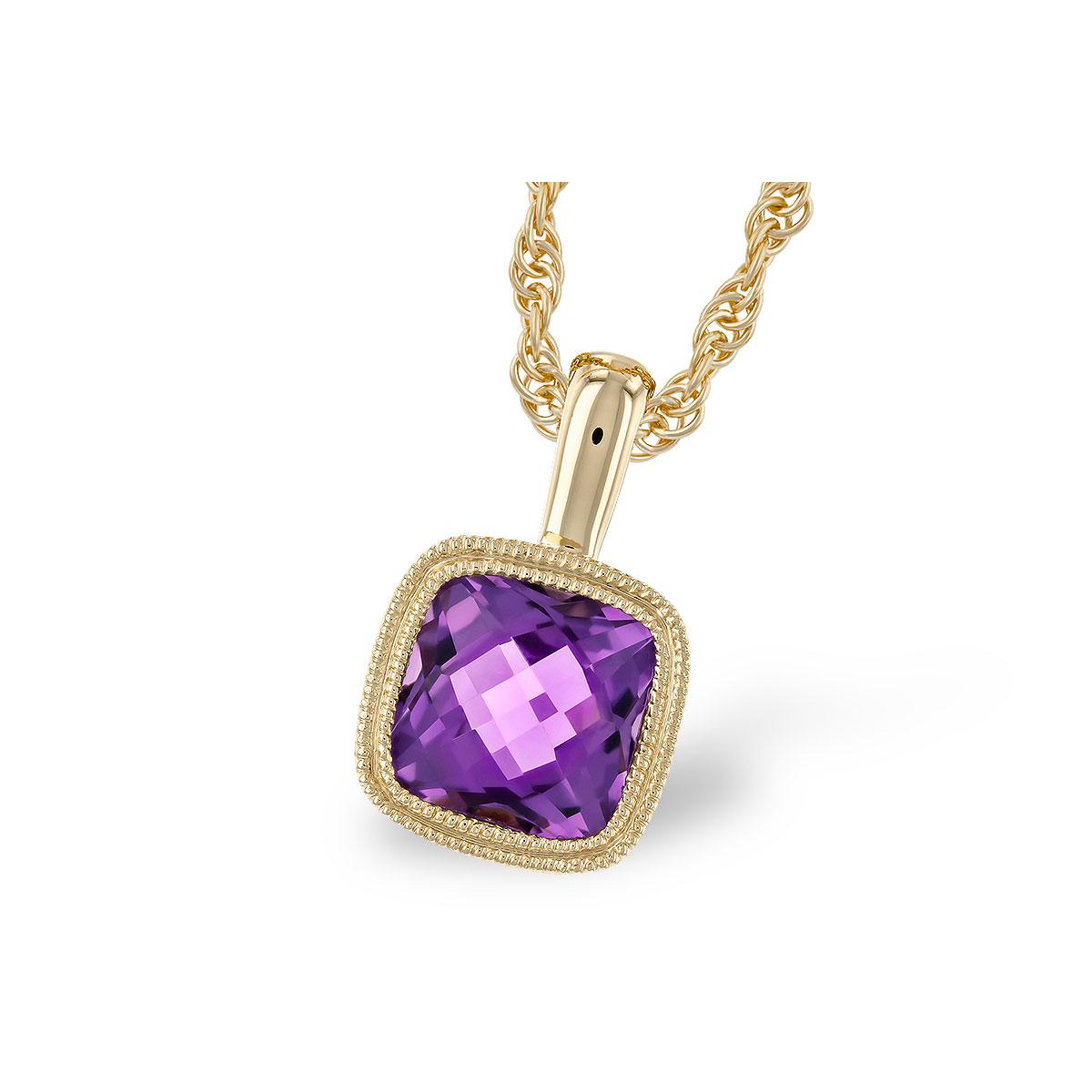 14KT Gold Amethyst Necklace