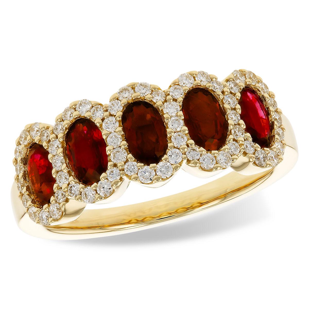 14KT Gold Ladies Ruby Wedding Ring