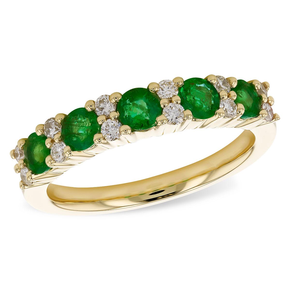 14KT Gold Ladies Emerald Wedding Ring
