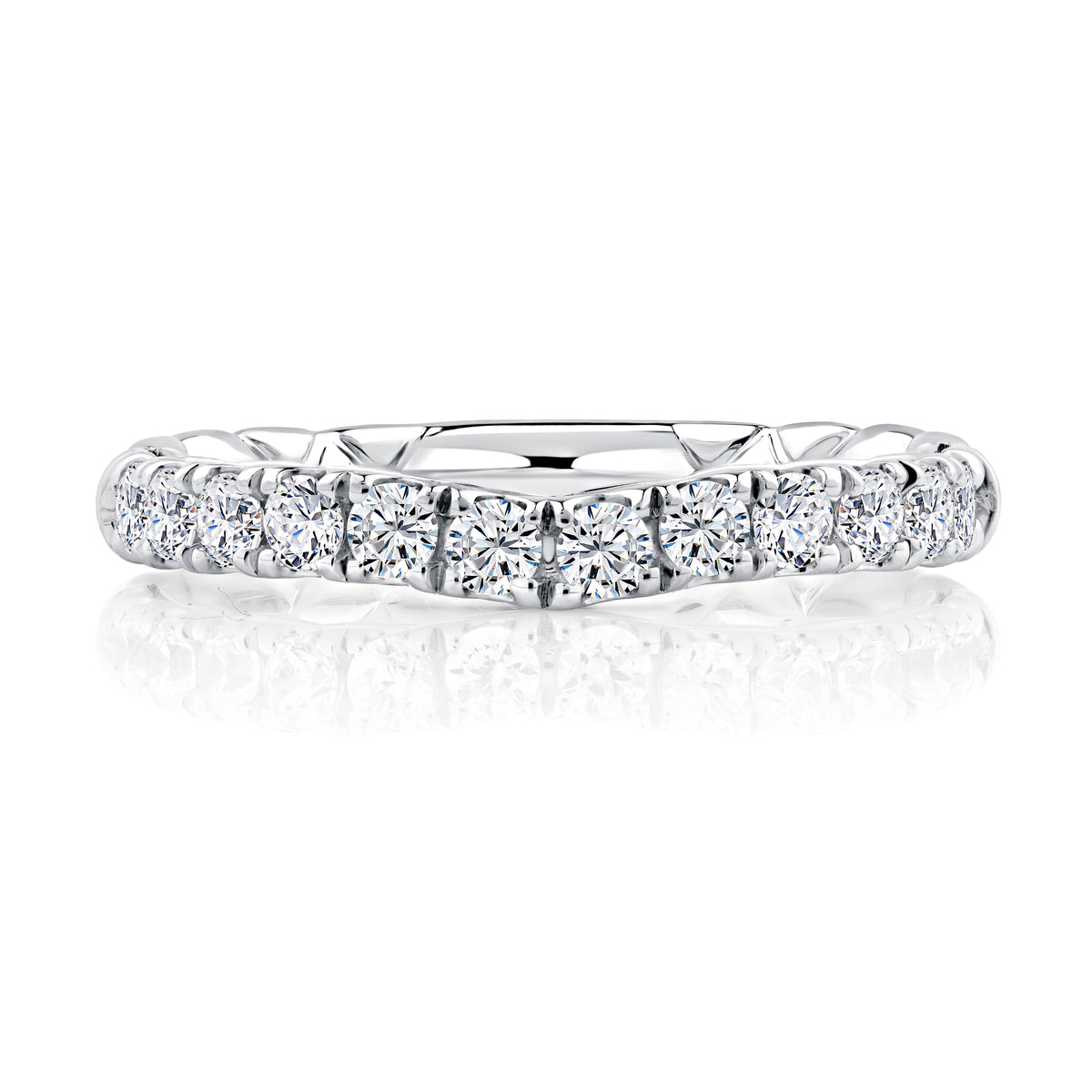 Curved Diamond Wedding Band [MRCRD2504Q/54]