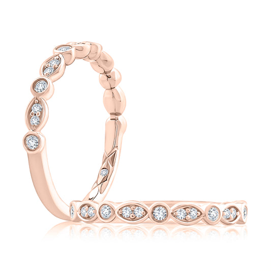 Alternating Round and Marquise Diamond Wedding Band [MRCRD2737/16]