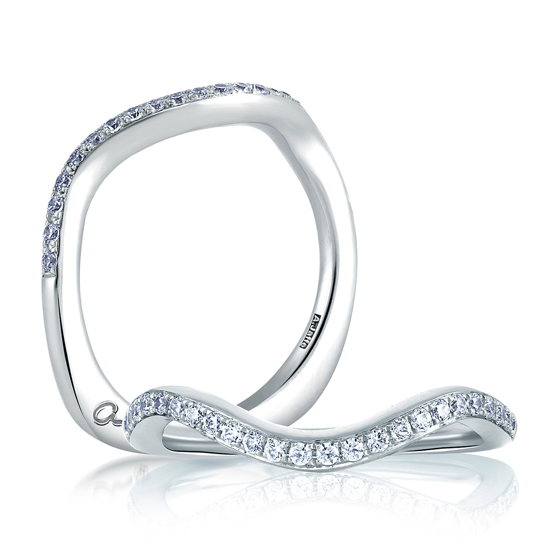 Curved Diamond Wedding Band [MRS410/18]