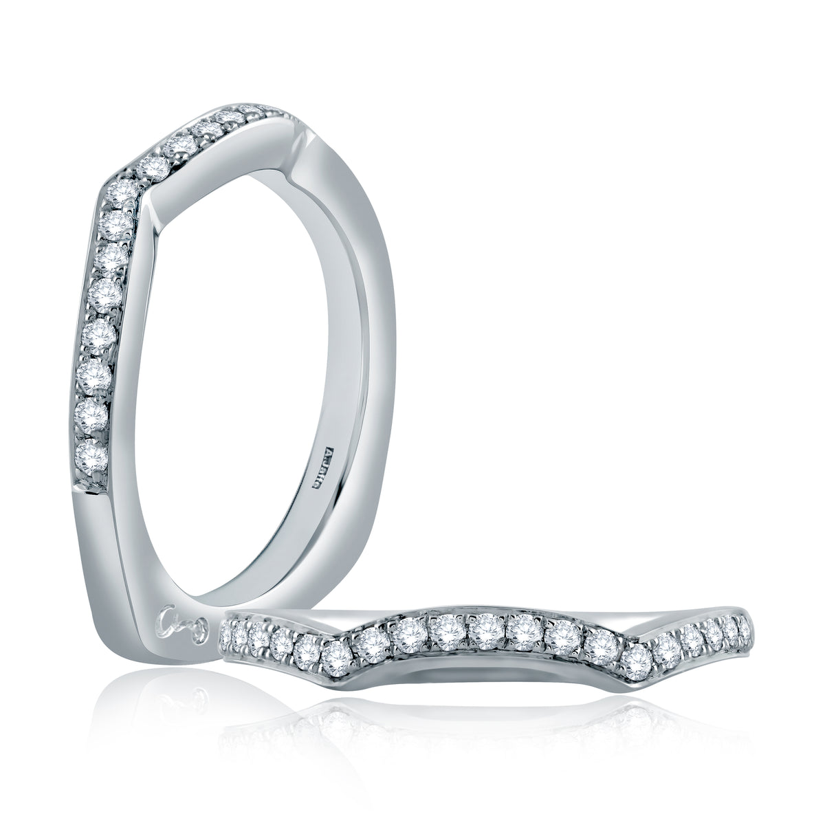 Curved Diamond Wedding Band [MRS463/25]