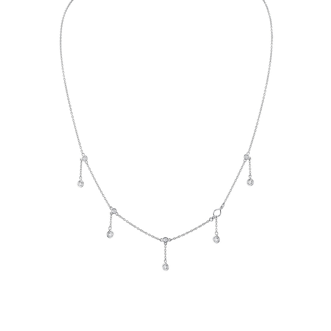 (Gallery) Dangle Bezel Diamond Necklace