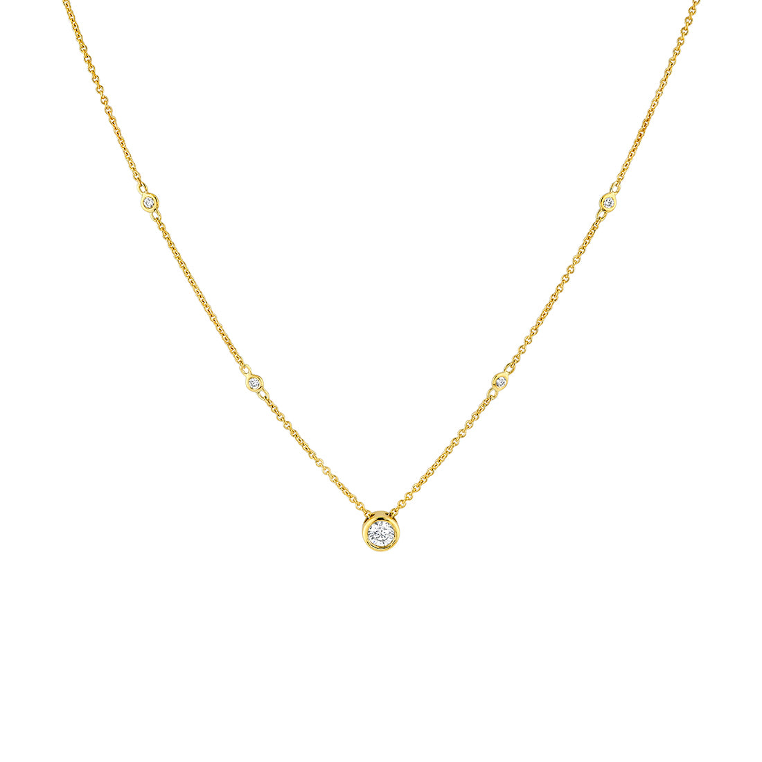 (Gallery) Bezel Diamond Necklace