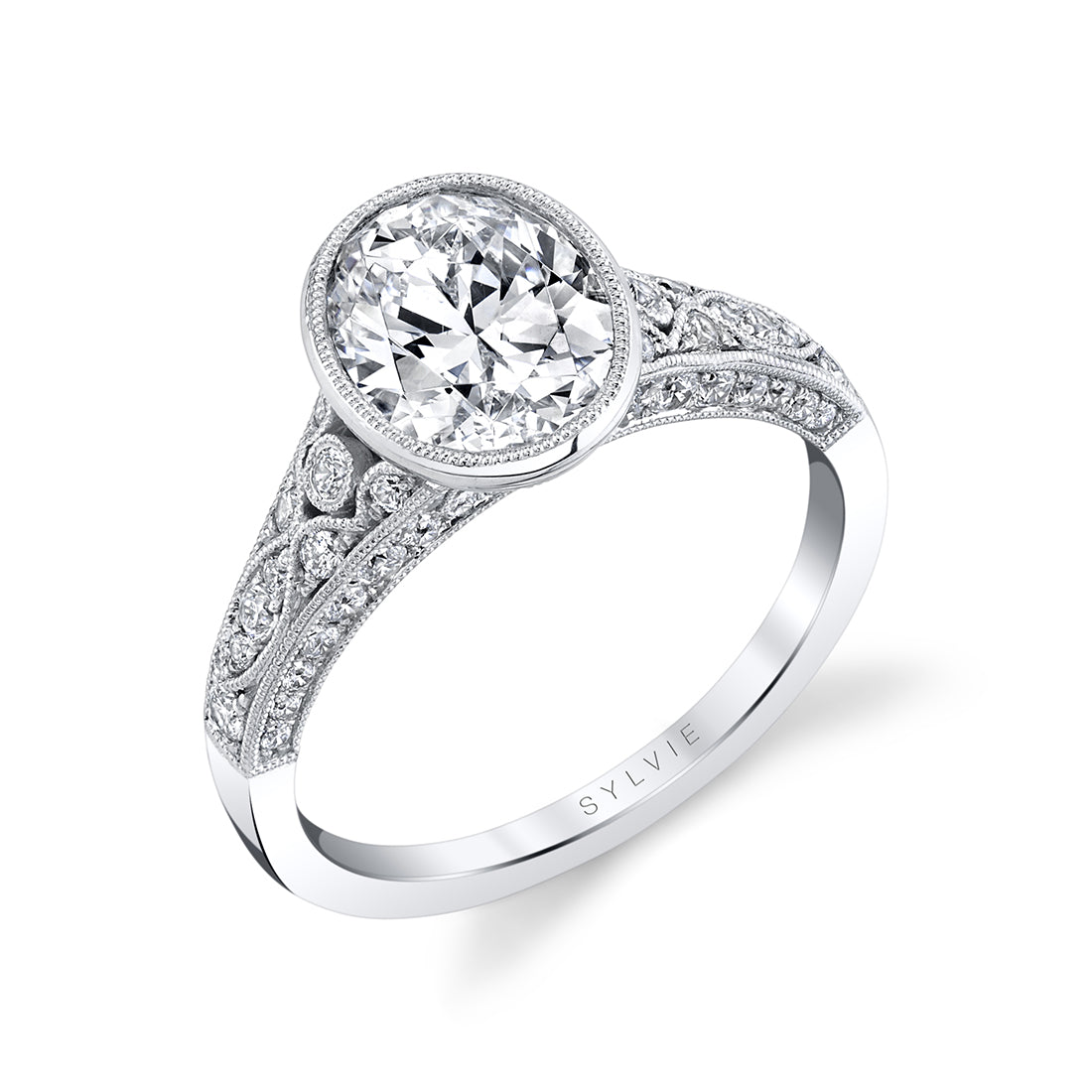 (Gallery) Oval Engagement Ring with Bezel Setting - Barbara