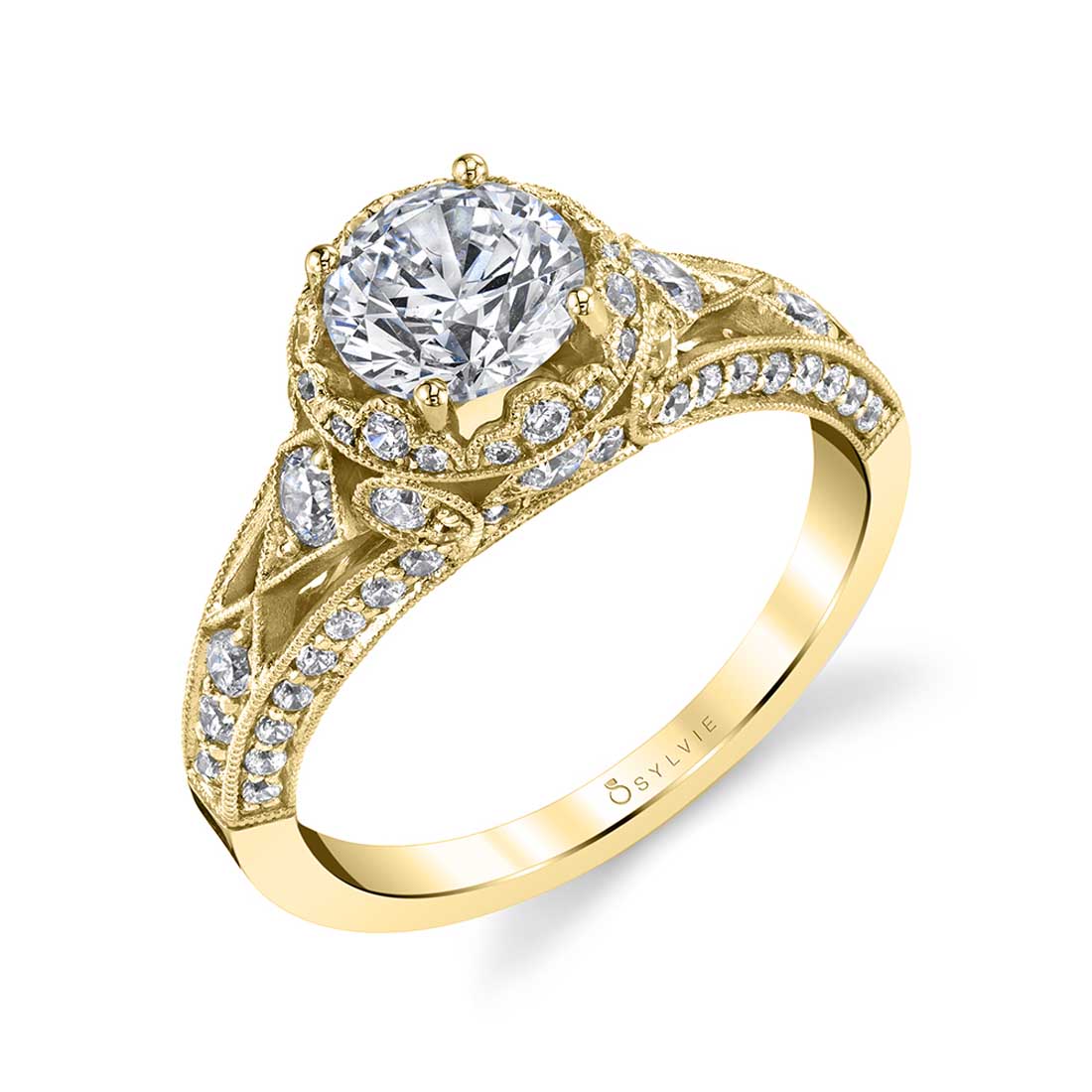 (14K Yellow) Shayna - Vintage Inspired Engagement Ring