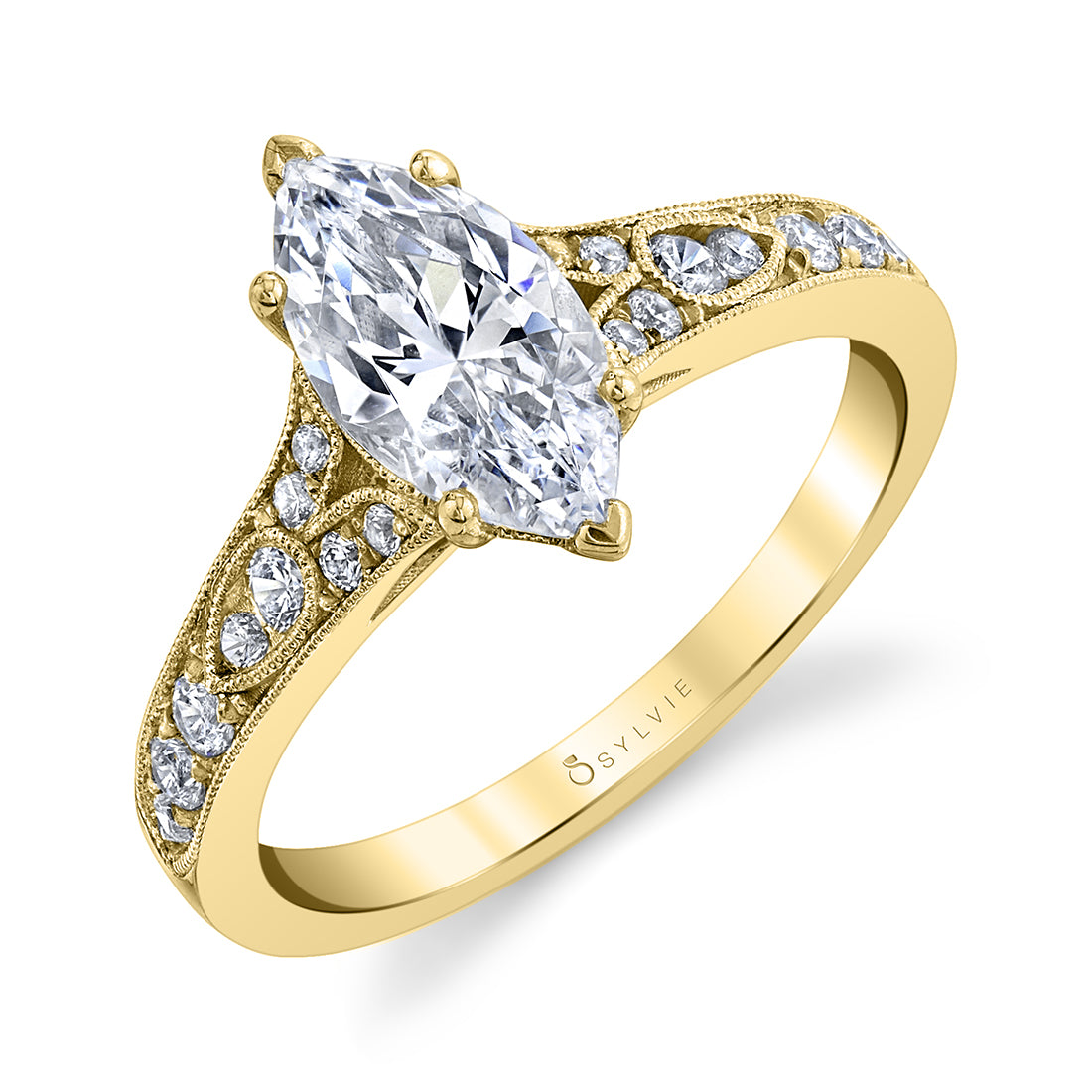 (14K Yellow) Chereen - Marquise Engagement Ring