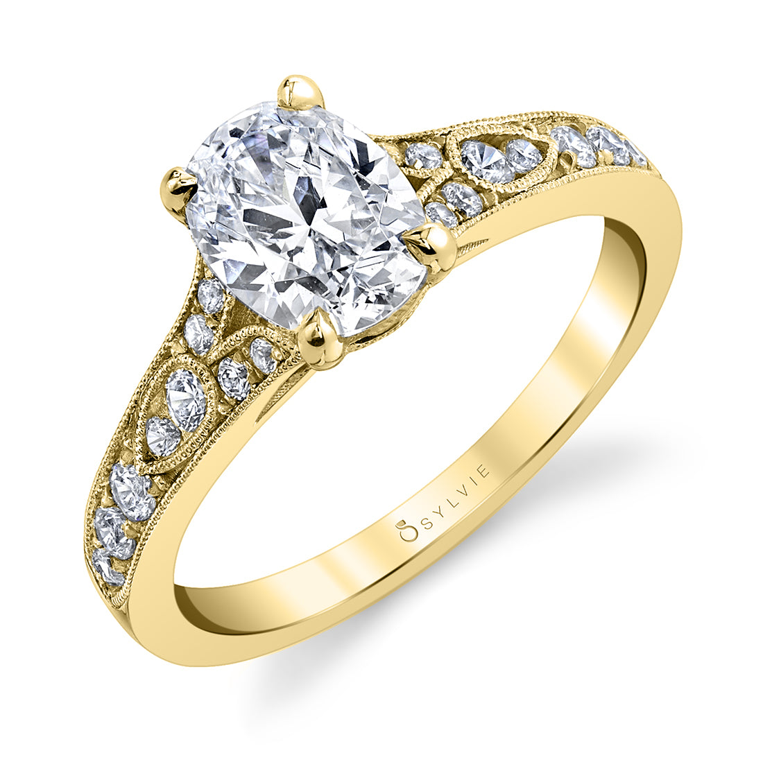 (14K Yellow) Chereen - Oval Engagement Ring