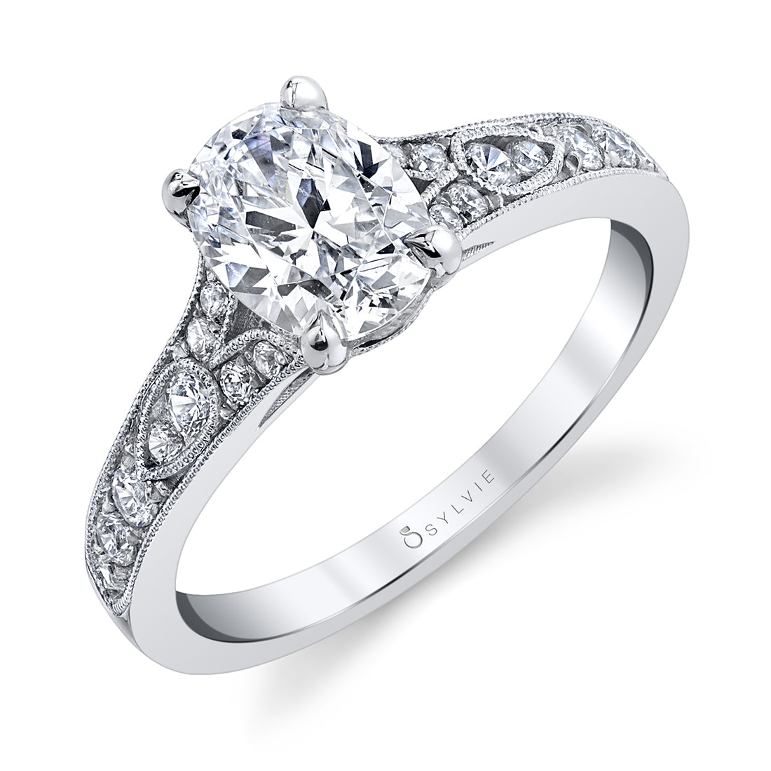 (18K White) Chereen - Oval Engagement Ring
