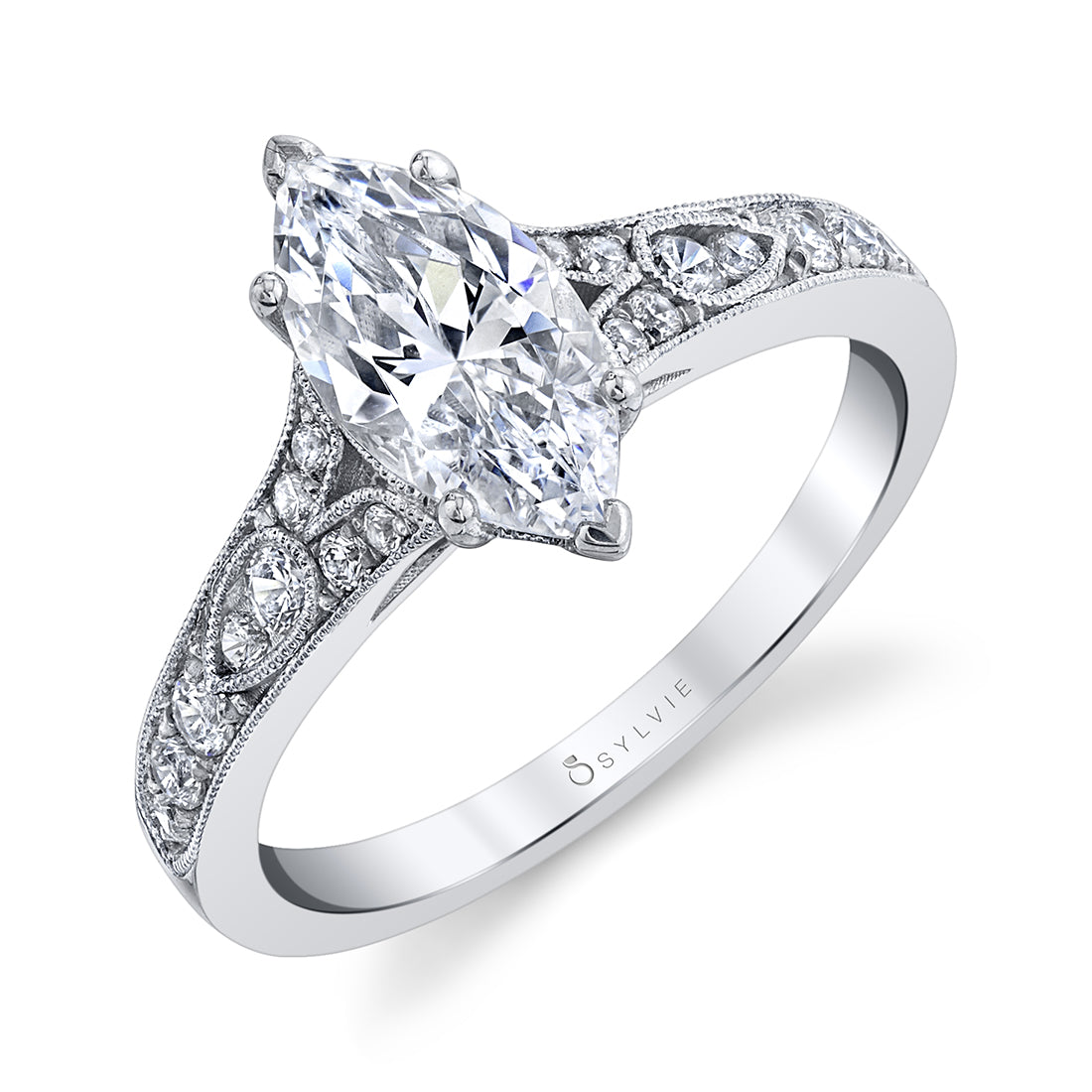 (Platinum White) Chereen - Marquise Engagement Ring