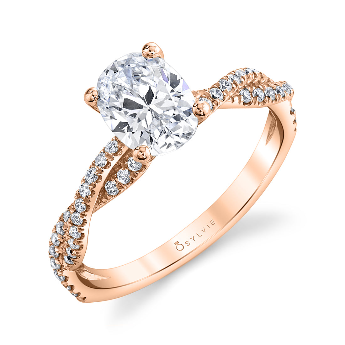 (18K Rose) Leana - Oval Engagement Ring