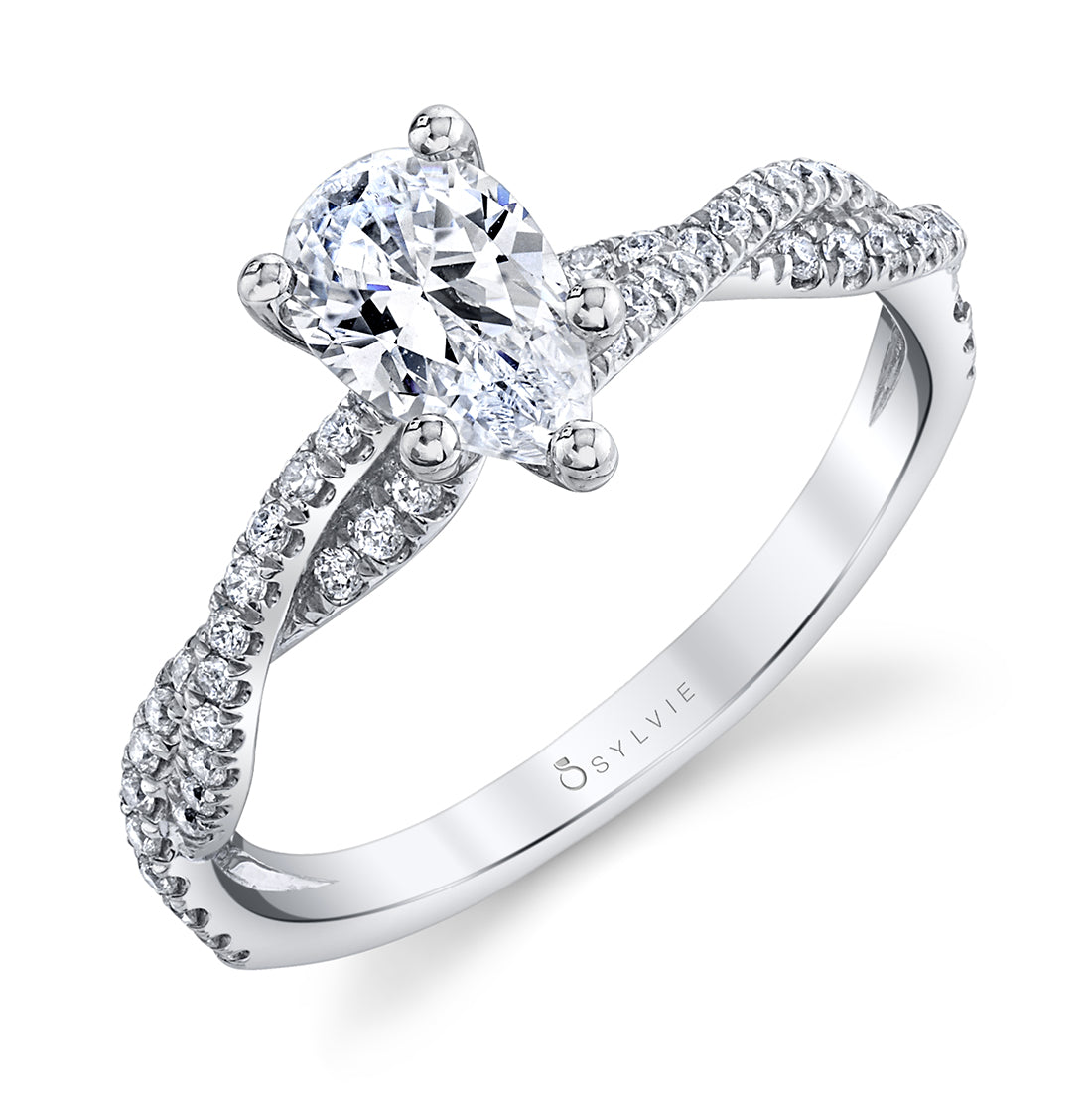 (Platinum White) Leana - Pear Shaped Engagement Ring