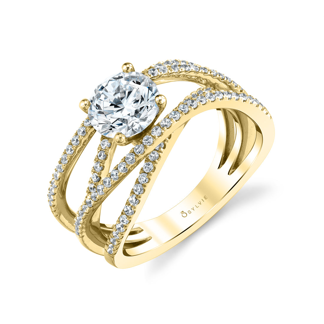 (14K Yellow) Split Shank Engagement Ring - Hannah