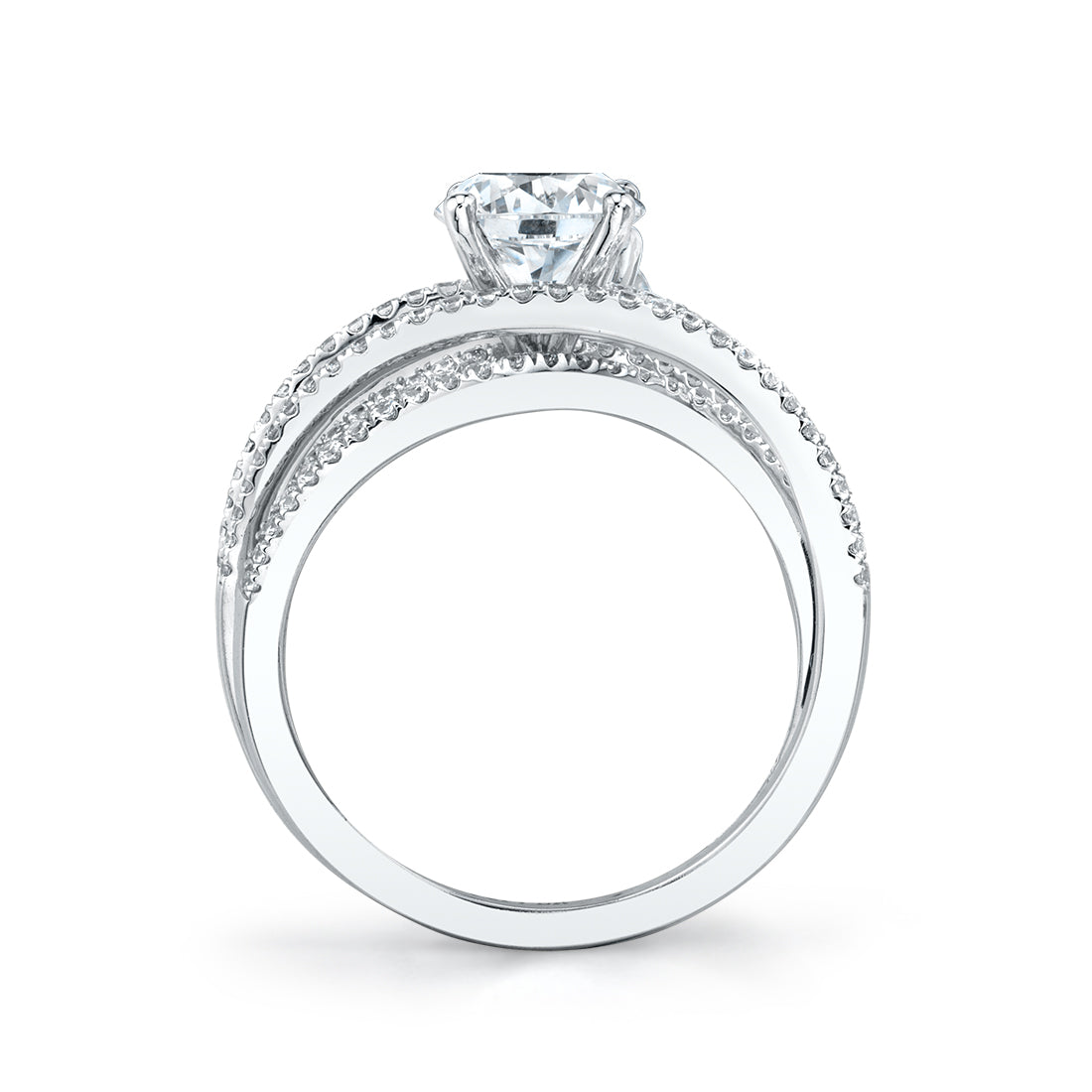 (Platinum White) Split Shank Engagement Ring - Hannah