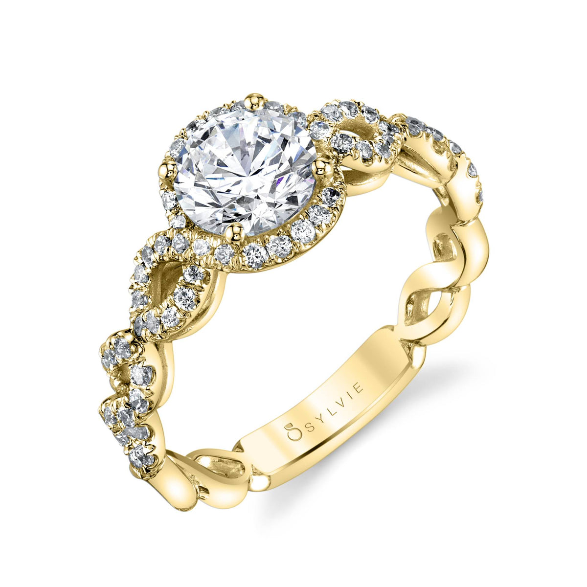 (14K Yellow) Unique Spiral Engagement Ring