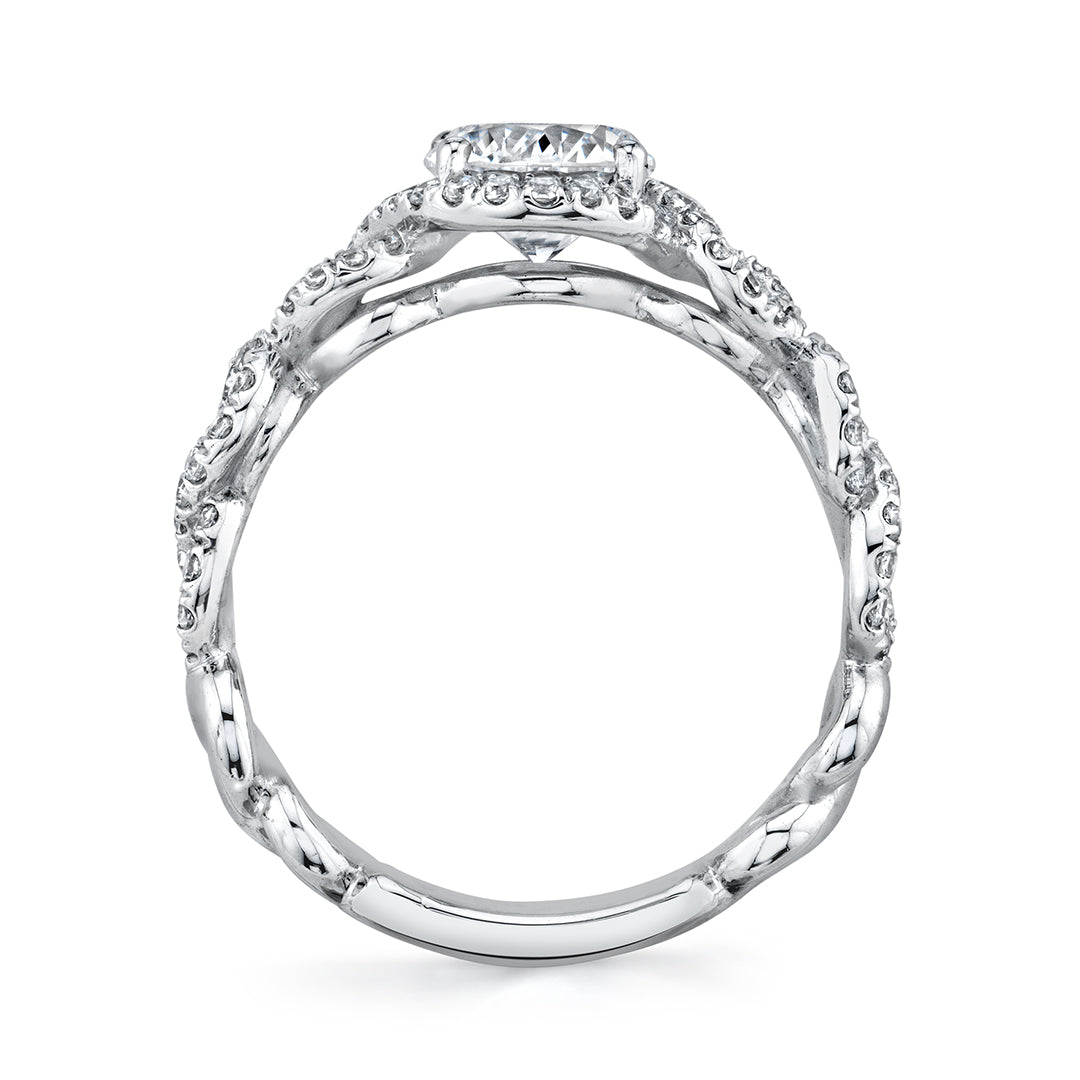 (Platinum White) Unique Spiral Engagement Ring