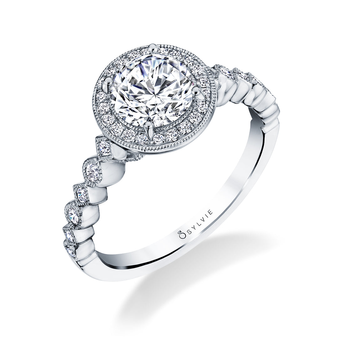 (18K White) Stackable Engagement Ring