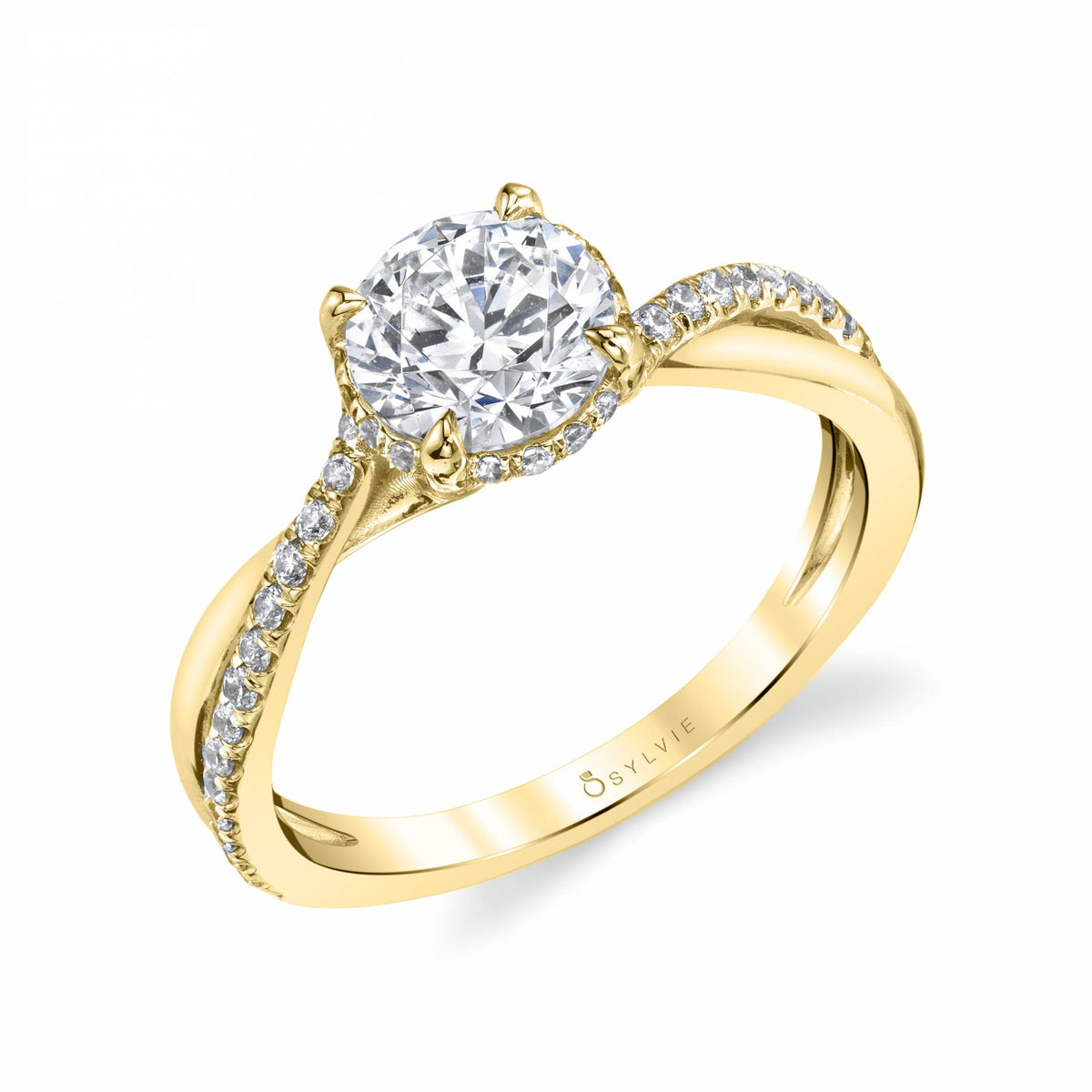 (14K Yellow) Spiral Engagement Ring