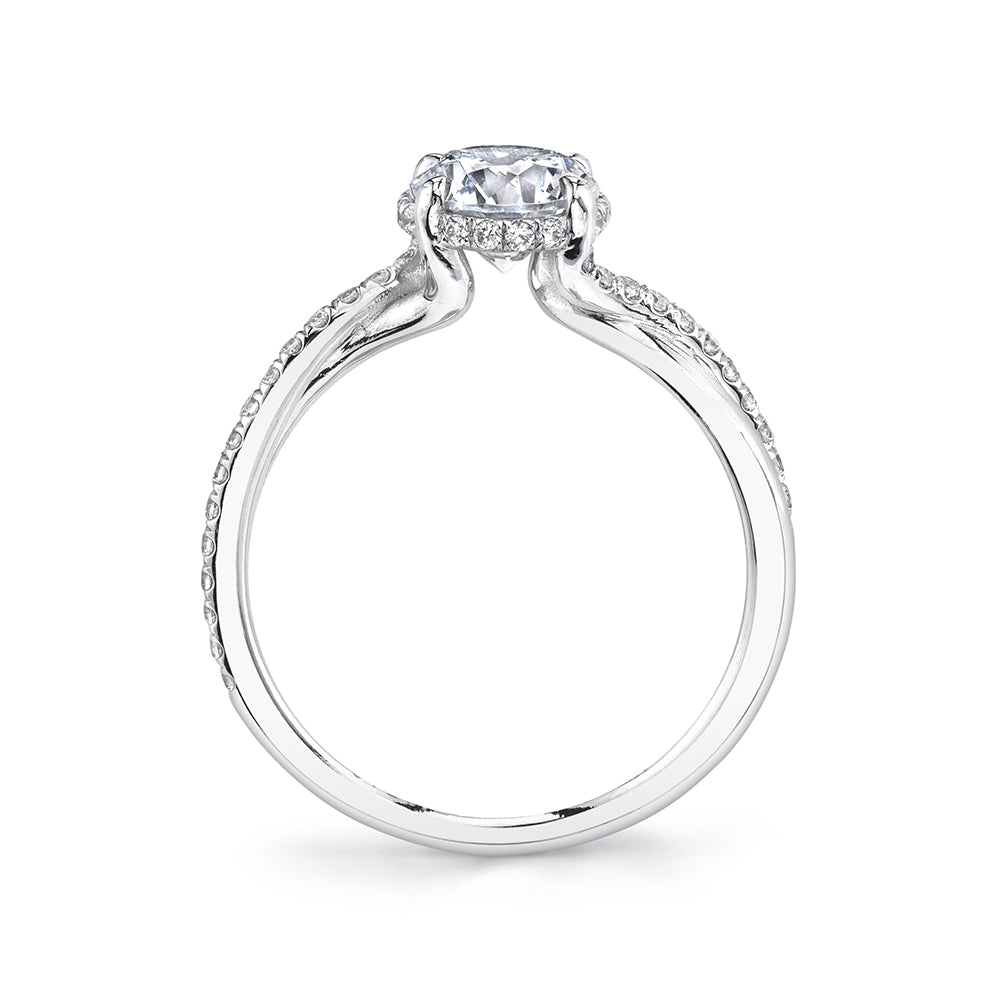 (Platinum White) Spiral Engagement Ring