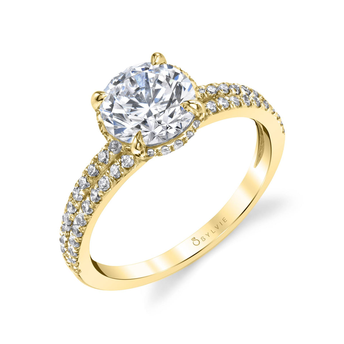 (14K Yellow) Classic Split Shank Engagement Ring
