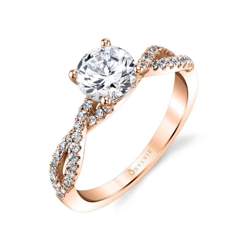 (18K Rose) Celeste - Spiral Engagement Ring