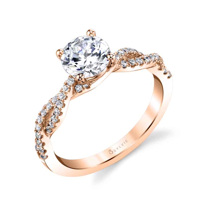(14K Rose) Maeve - Spiral Engagement Ring