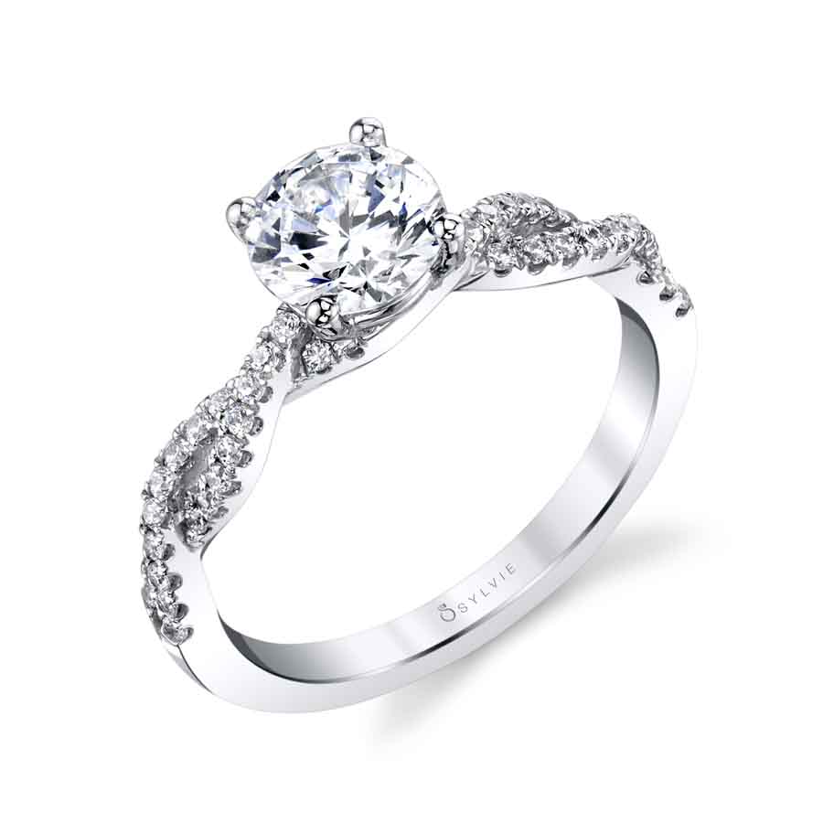 (Platinum White) Maeve - Spiral Engagement Ring
