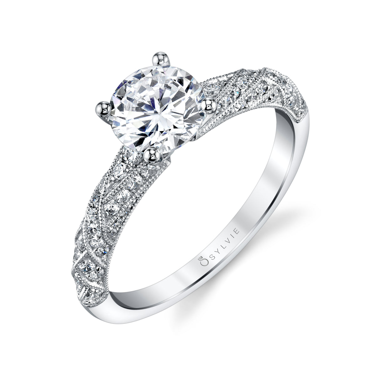 (14K White) Engagement Ring S1853