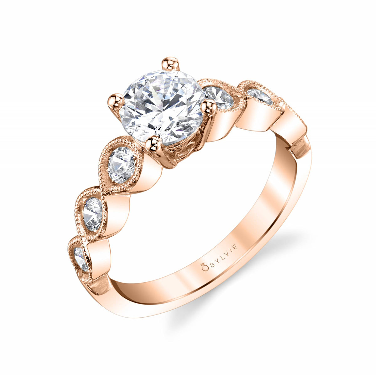 (18K Rose) Stackable Engagement Ring