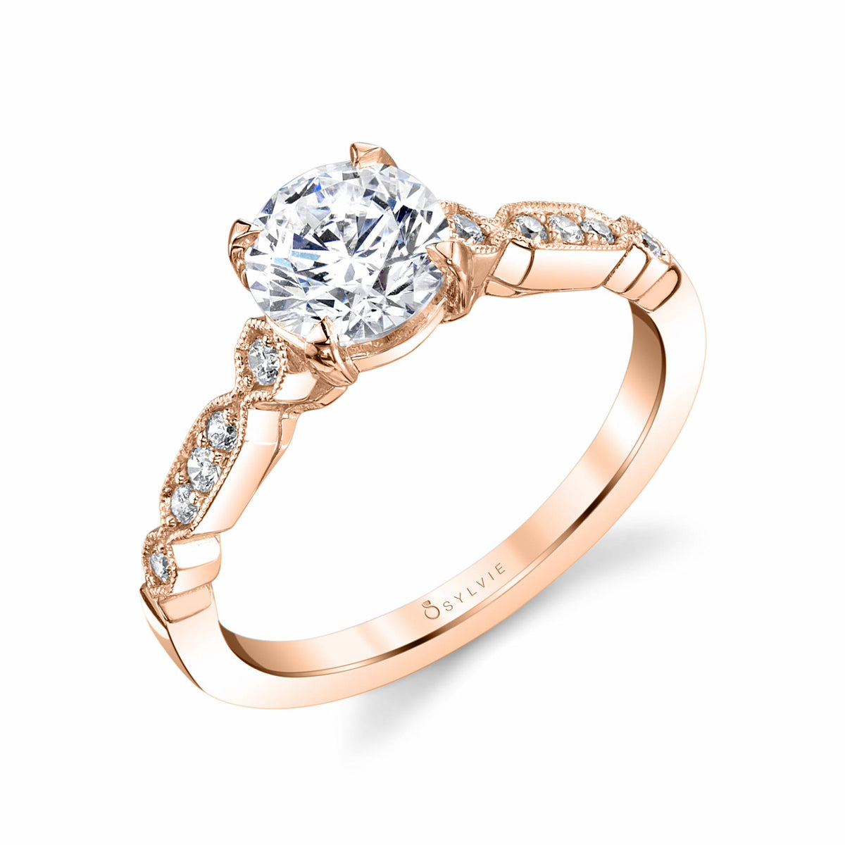 (18K Rose) Stackable Wedding Band