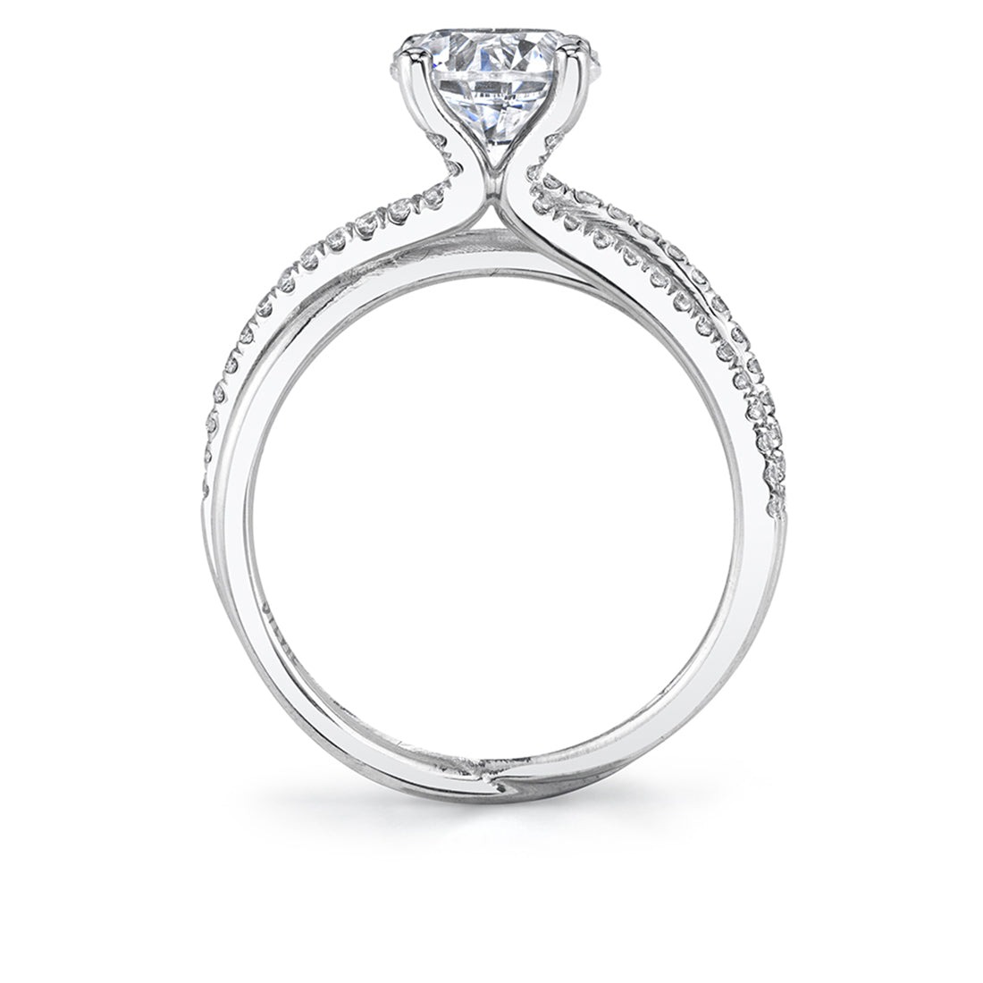 (Platinum White) Modern Spiral Engagement Ring - Fernanda