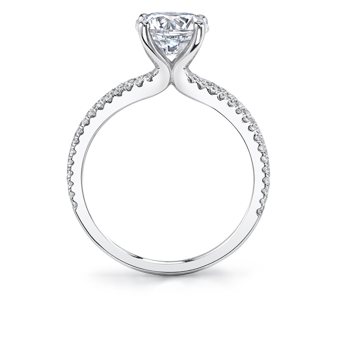 (Platinum White) Split Shank Engagement Ring - Amalia