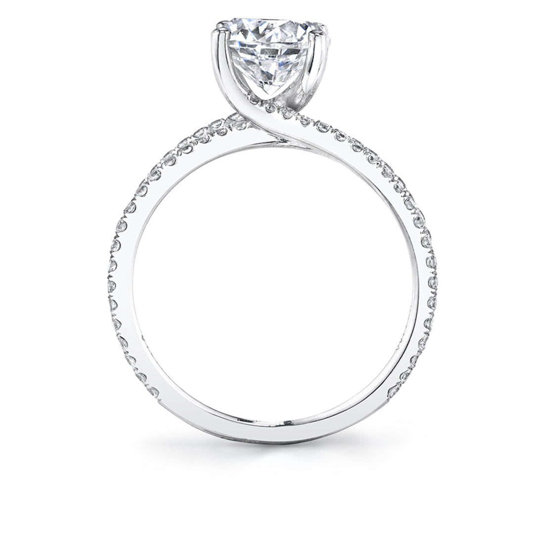 (Platinum White) Split Band Engagement Ring - Guiliana