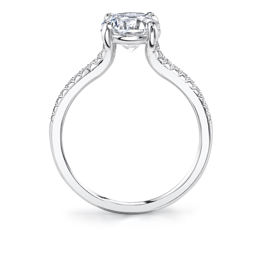 (Platinum White) Split Shank Engagement Ring - Analia