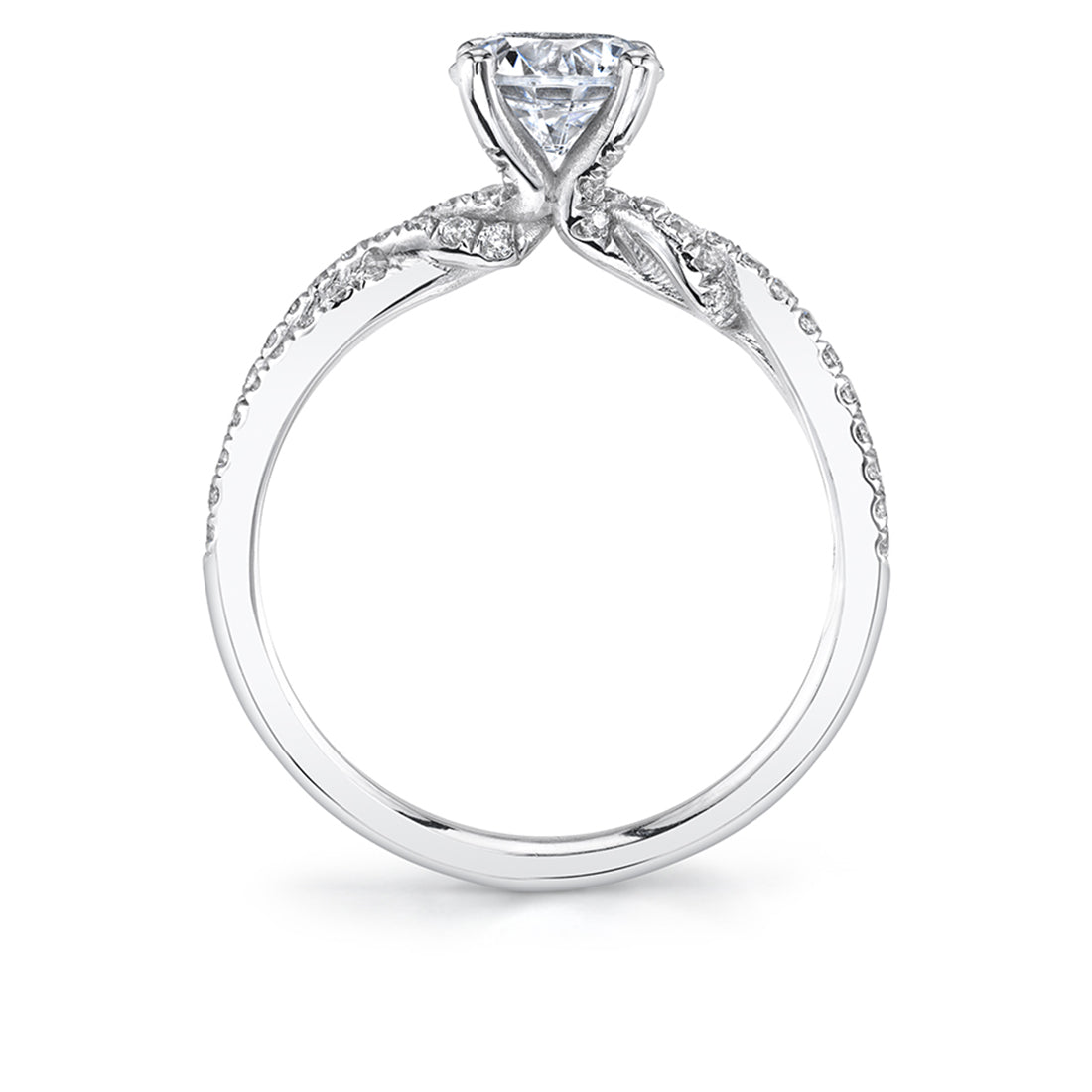 (Platinum White) Spiral Diamond Engagement Ring