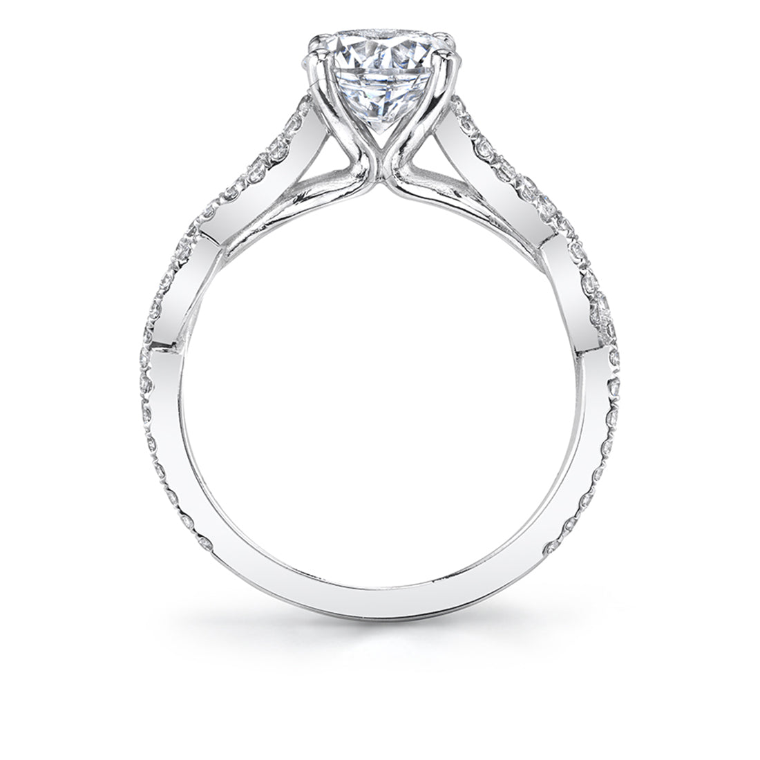(Platinum White) Spiral Engagement Ring - Corrini