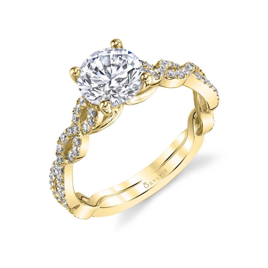 (18K Yellow) Spiral Engagement Ring - Anine