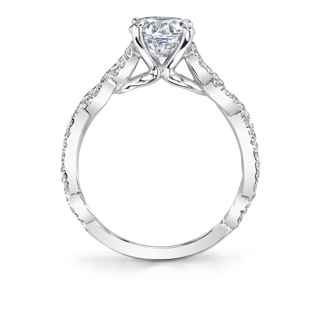 (Platinum White) Spiral Engagement Ring - Anine