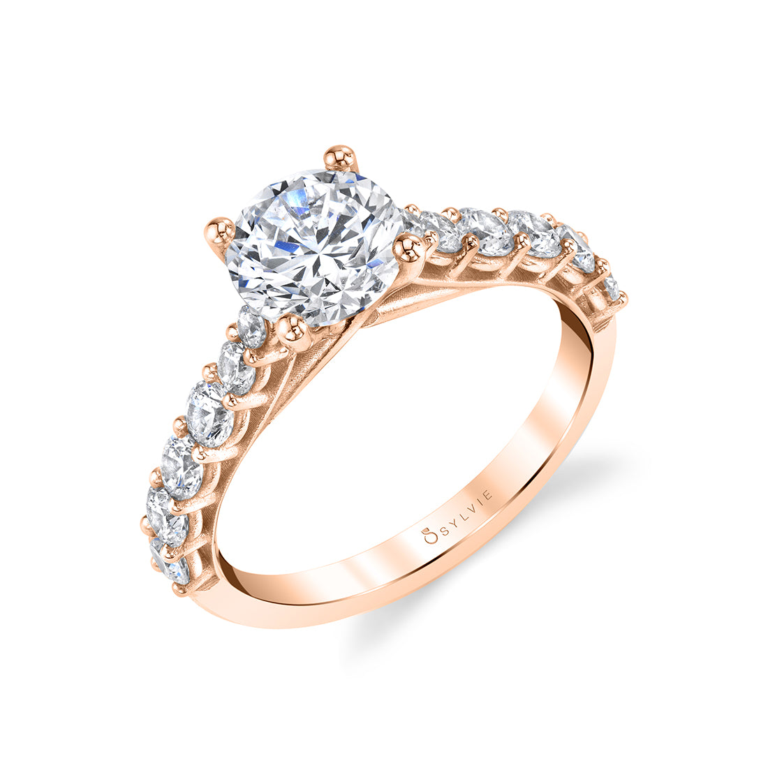 (18K Rose) Classic Engagement Ring - Alexei