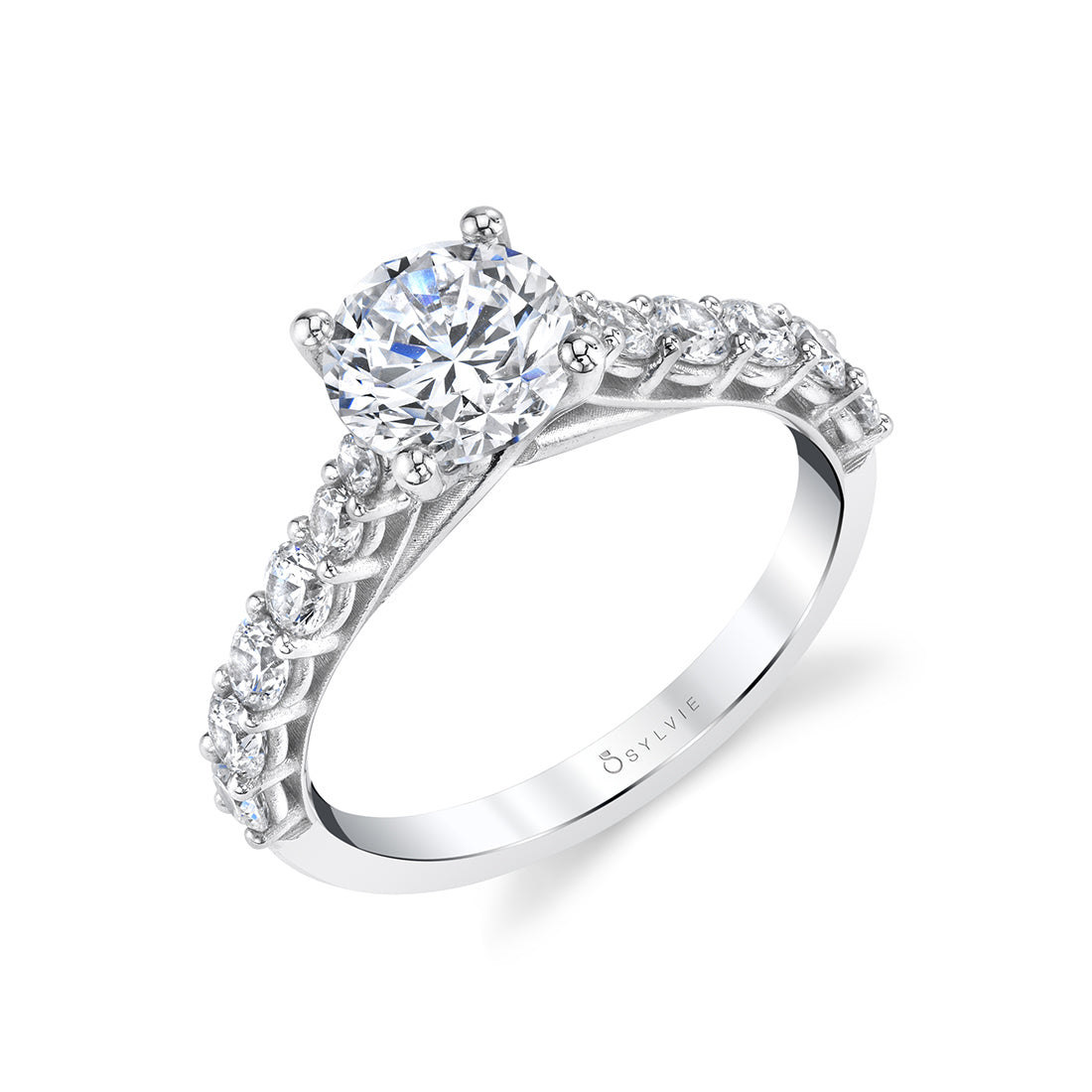 (18K White) Classic Engagement Ring - Alexei