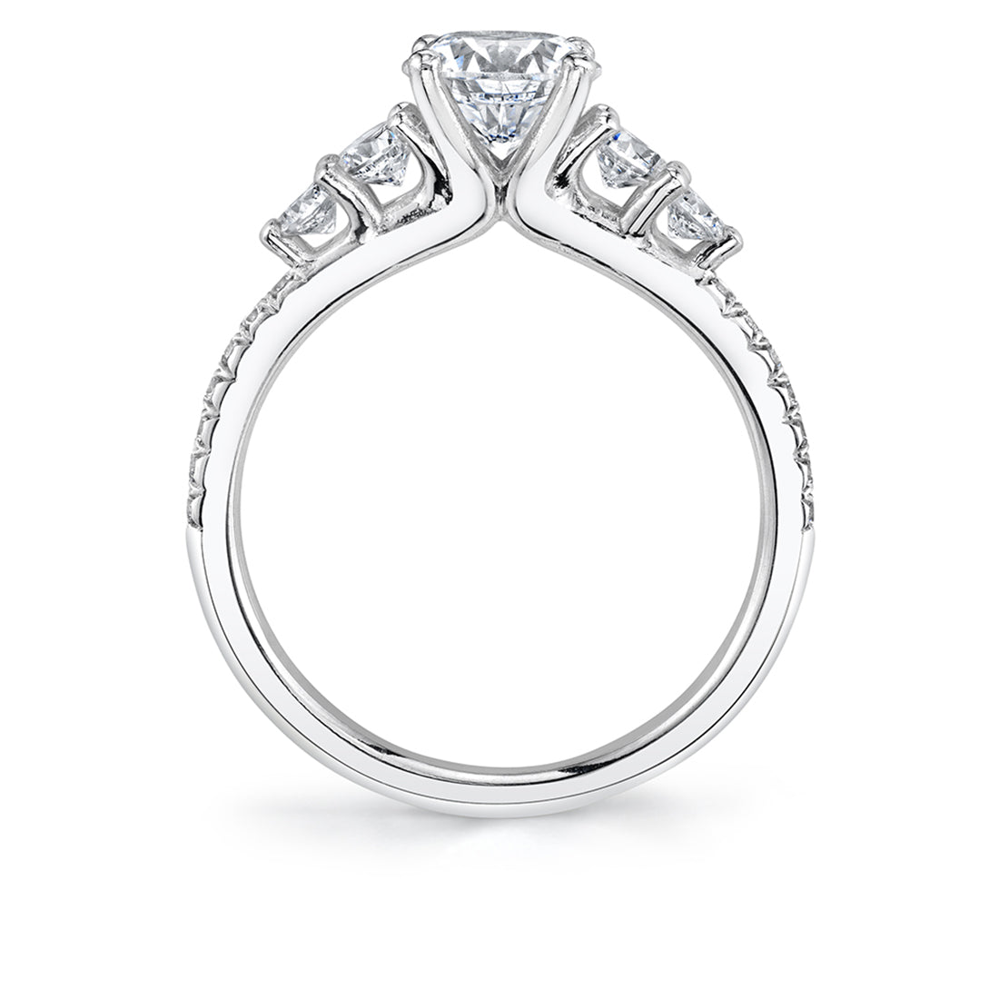 (Platinum White) Classic Five Stone Engagement Ring - Tamara
