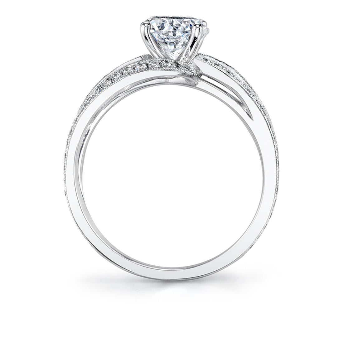 (Platinum White) Split Shank Engagement Ring - Keira