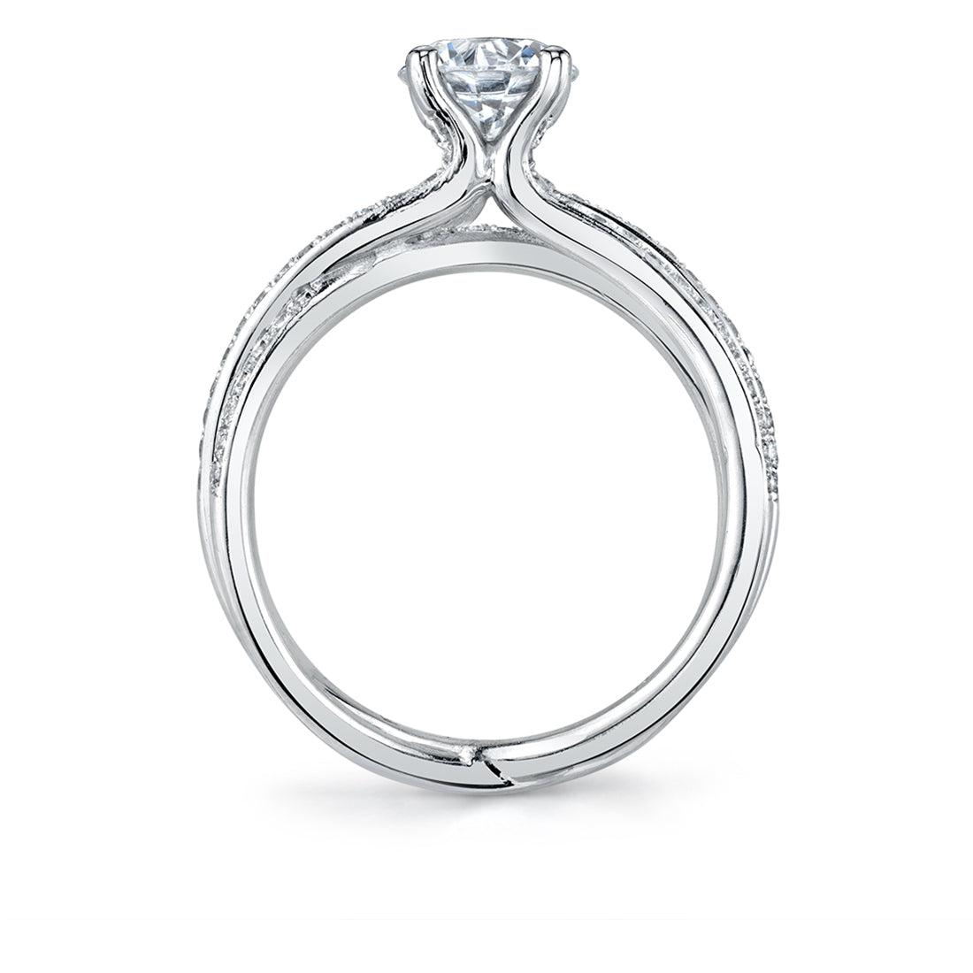 (Platinum White) Split Shank Engagement Ring - Aleene