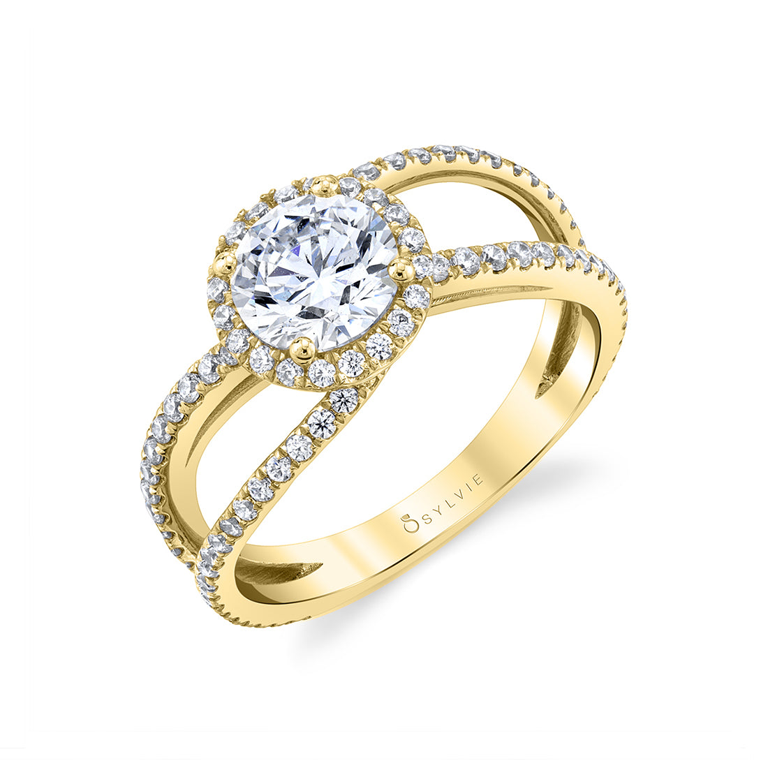 (18K Yellow) Split Shank Engagement Ring - Devonna