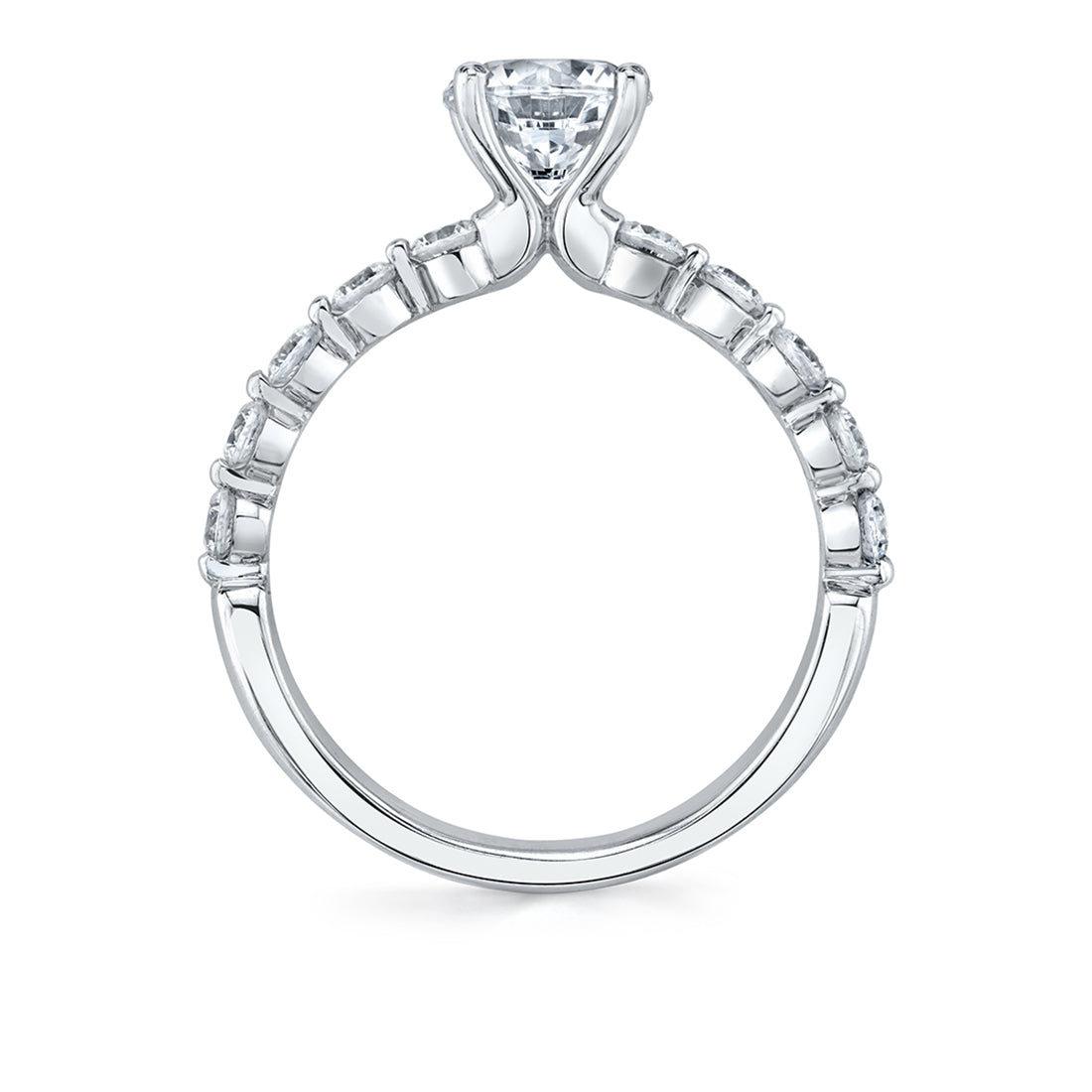 (Platinum White) Single Prong Engagement Ring
