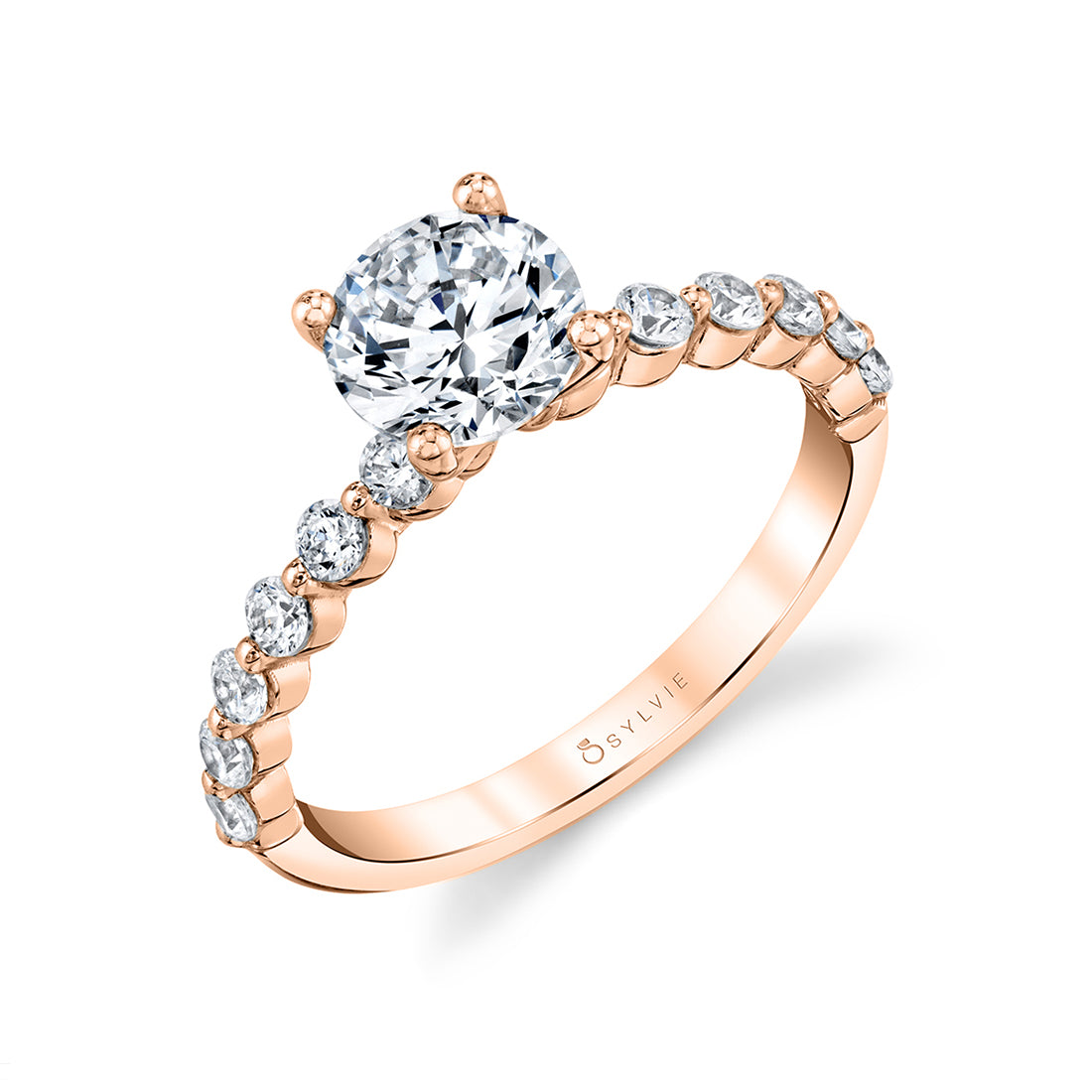 (14K Rose) Classic Engagement Ring - Ivanna