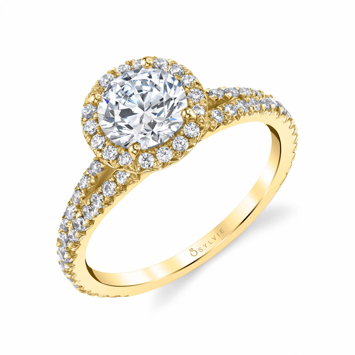 (14K Yellow) Split Shank Engagement Ring