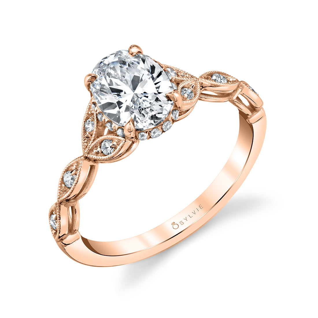(18K Rose) Oval Engagement Ring